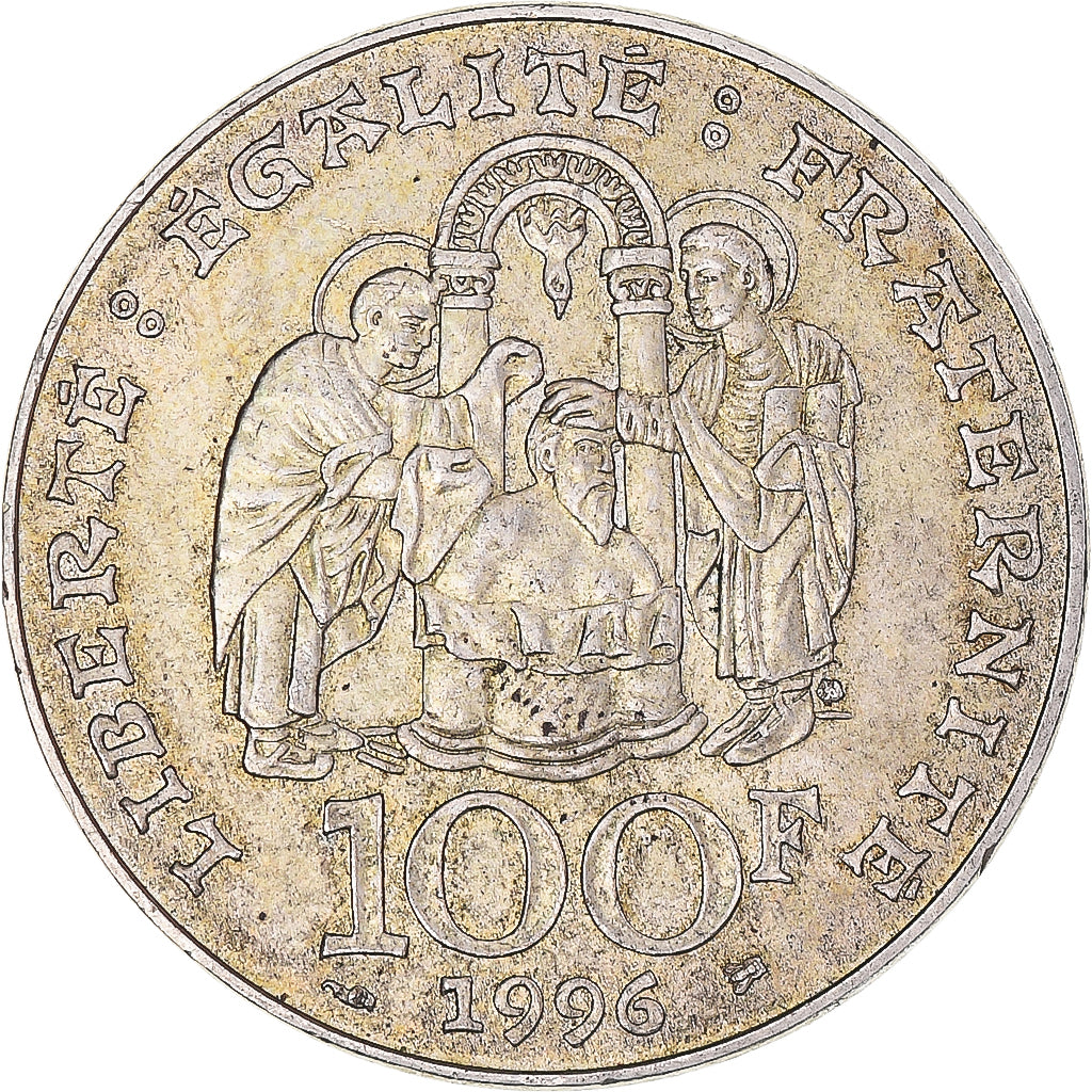 Coin, France, Clovis, 100 Francs, 1996, AU(50-53), Silver, KM:1180, Gadoury:953