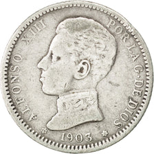 Coin, Spain, Alfonso XIII, Peseta, 1903, VF(20-25), Silver, KM:721
