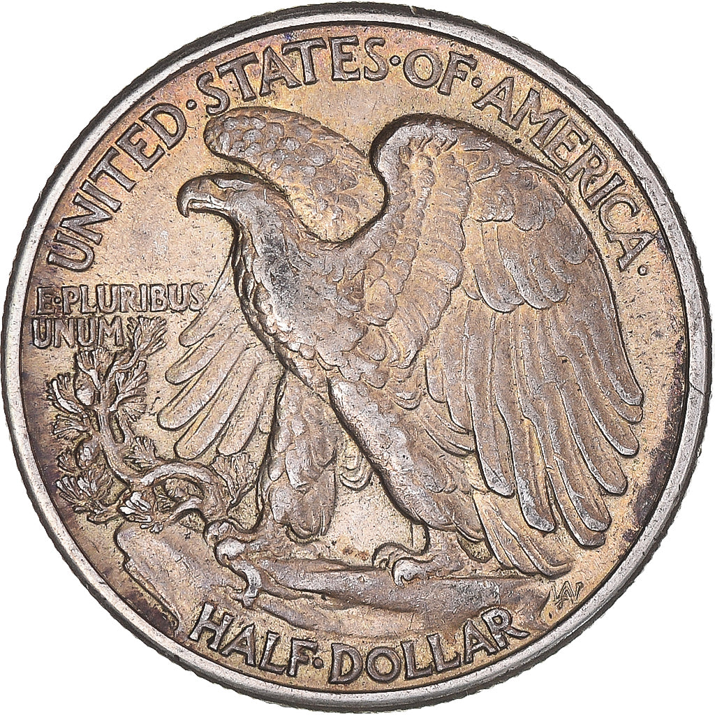 Coin, United States, Walking Liberty Half Dollar, Half Dollar, 1945, U.S. Mint