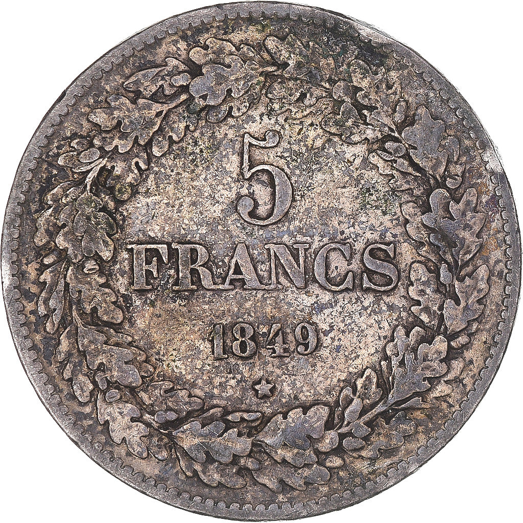 Coin, Belgium, Leopold I, 5 Francs, 5 Frank, 1849, VF(30-35), Silver, KM:3.2