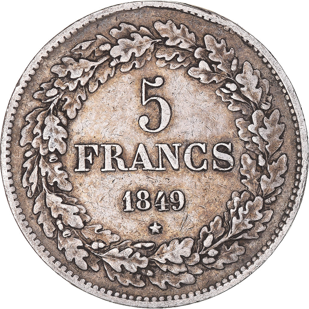 Coin, Belgium, Leopold I, 5 Francs, 5 Frank, 1849, VF(30-35), Silver, KM:3.2