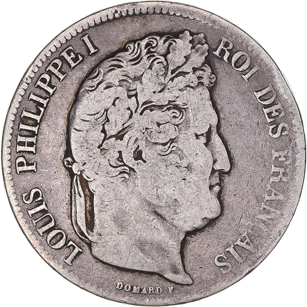 Moneta, Francia, Louis-Philippe, 5 Francs, 1834, Marseille, MB, Argento