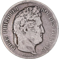 Coin, France, Louis-Philippe, 5 Francs, 1834, Marseille, VF(20-25), Silver