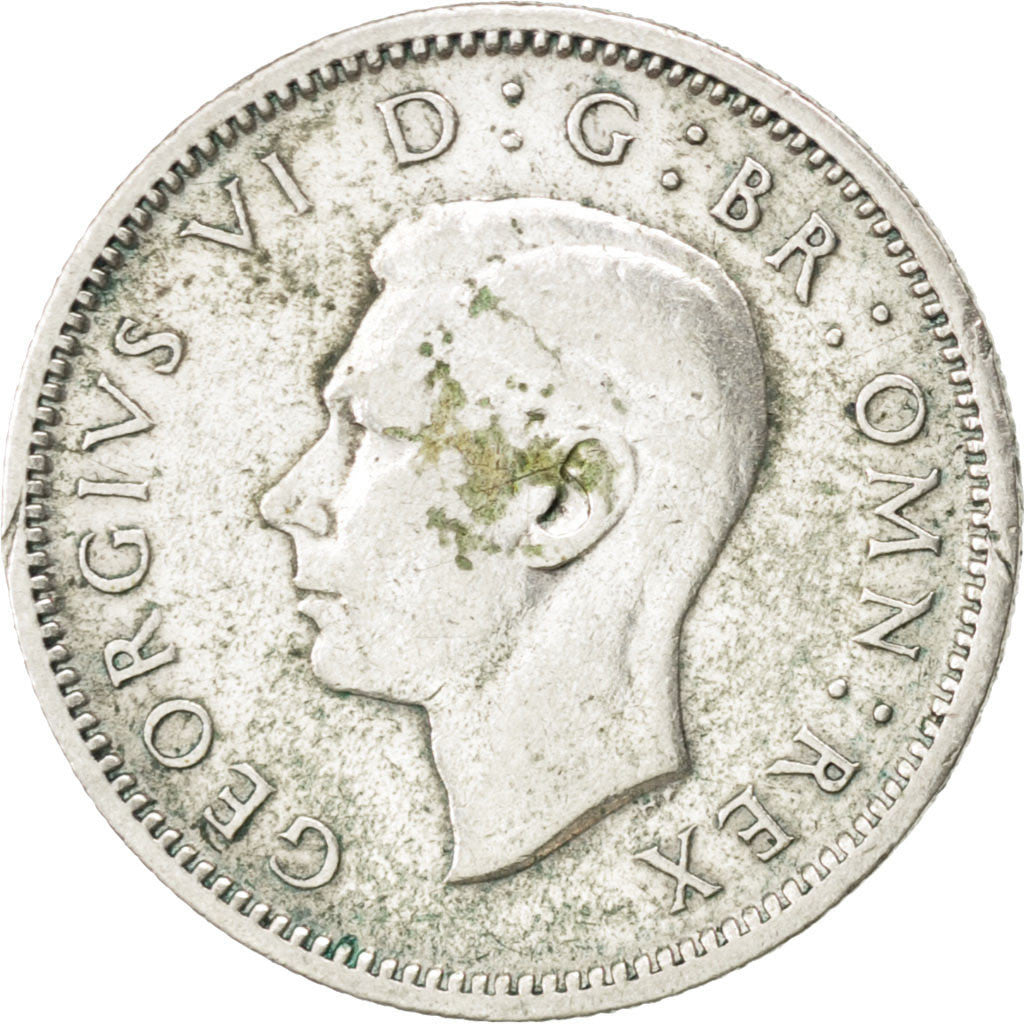 Great Britain, 6 Pence, 1945, KM #852, EF(40-45), Silver, 19.5, 2.77