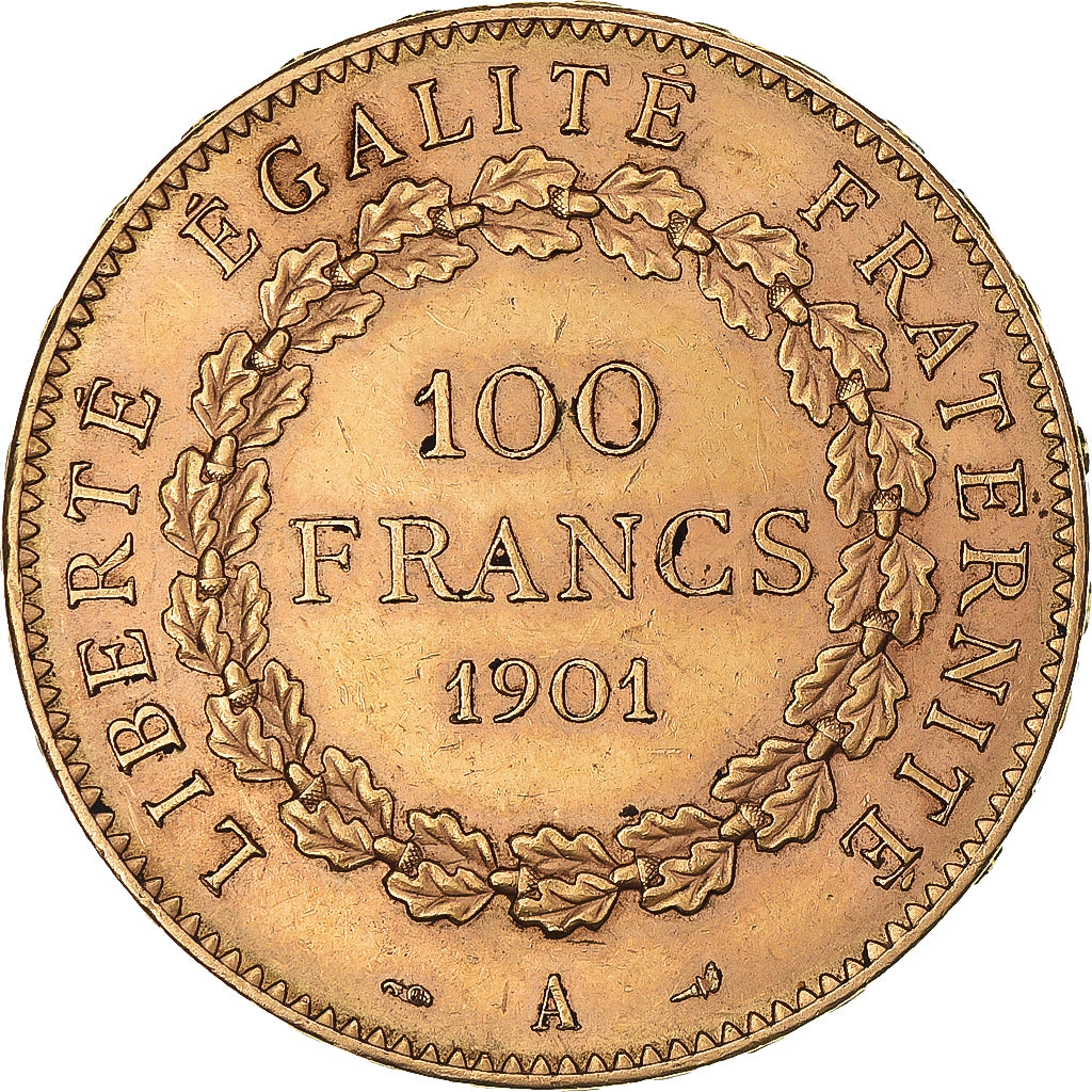 Moeda, França, Génie, 100 Francs, 1901, Paris, AU(50-53), Dourado, KM:832