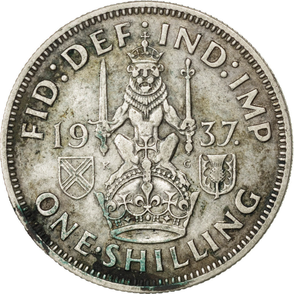Great Britain, 1 Shilling, 1937, KM #854, EF(40-45), Silver, 23.5, 5.59