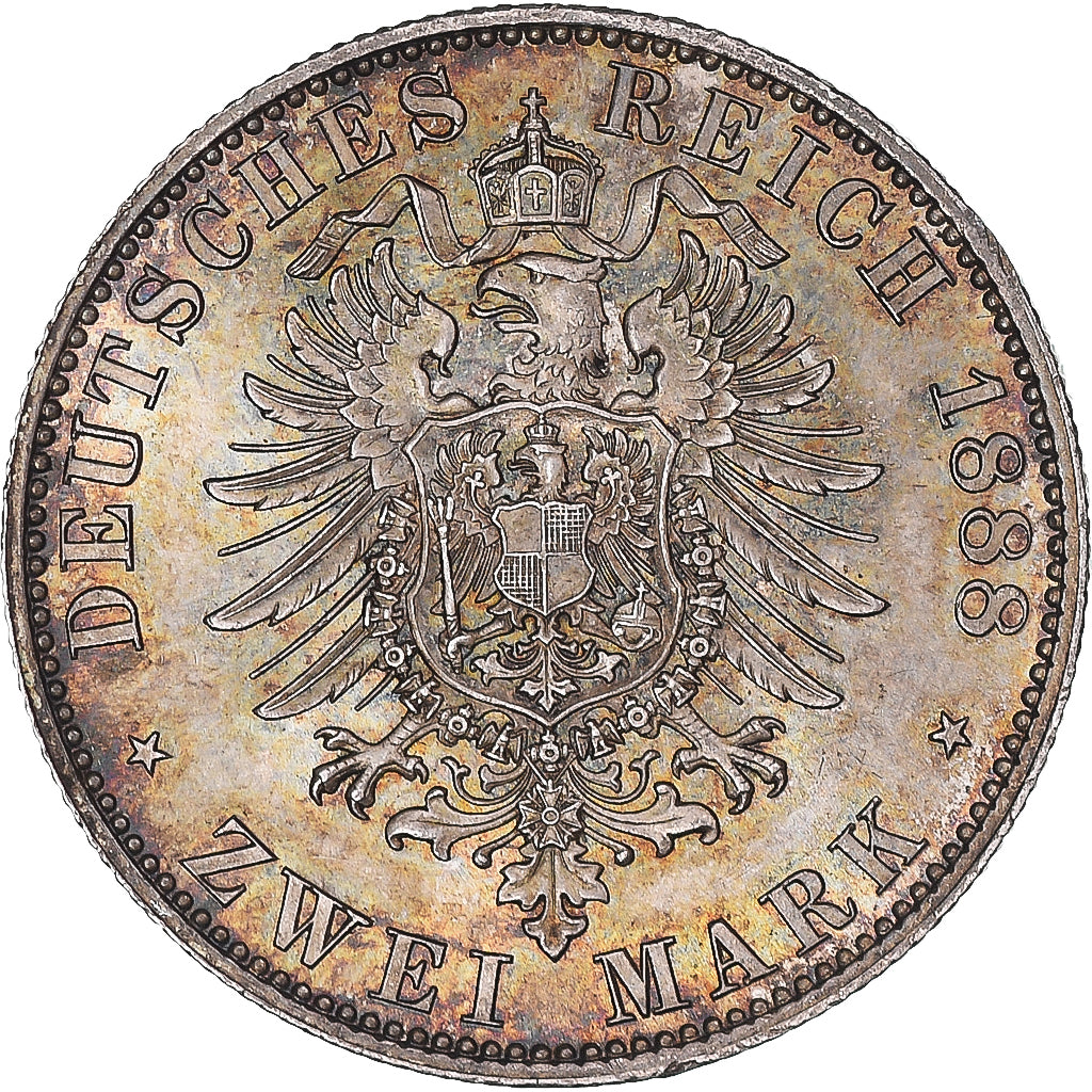 Coin, German States, PRUSSIA, Friedrich III, 2 Mark, 1888, Berlin, MS(65-70)