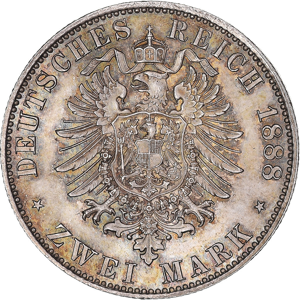 Coin, German States, PRUSSIA, Friedrich III, 2 Mark, 1888, Berlin, MS(65-70)