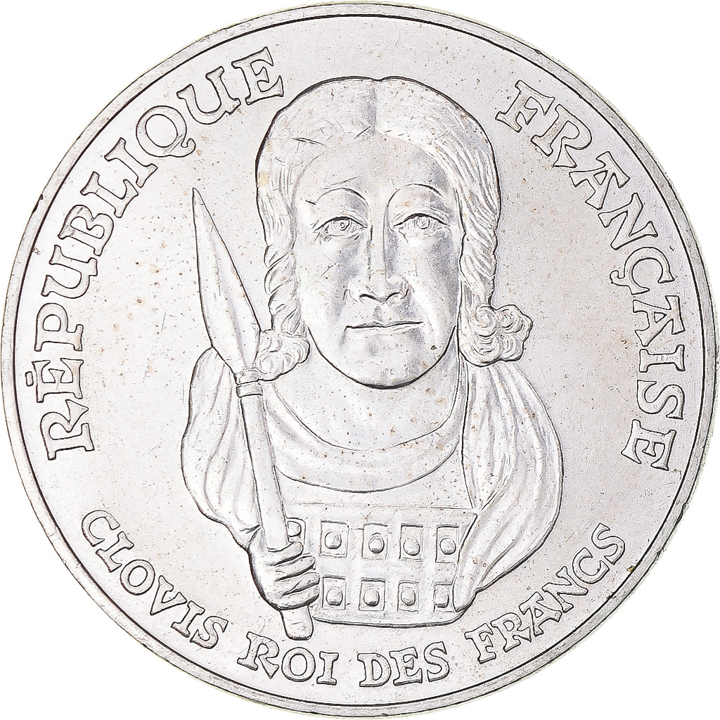Coin, France, Clovis, 100 Francs, 1996, MS(60-62), Silver, KM:1180, Gadoury:953