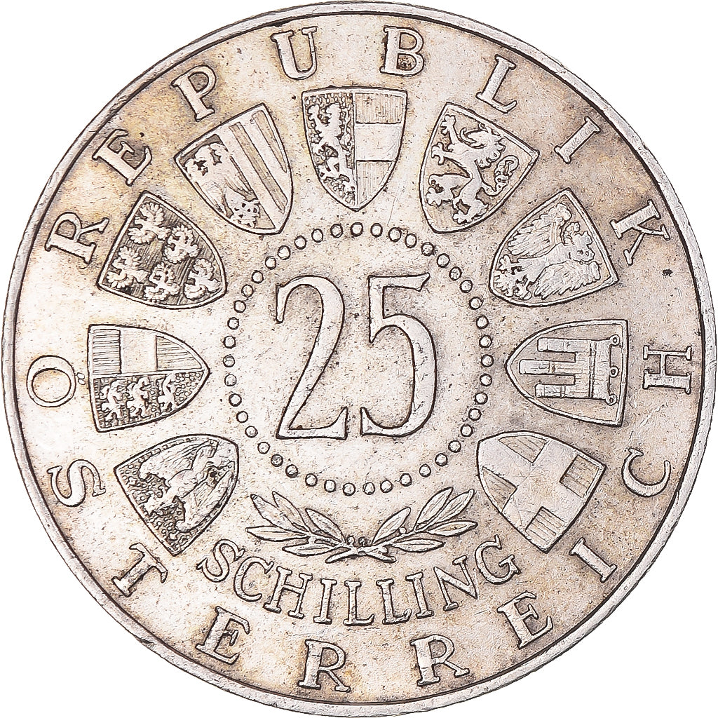 Coin, Austria, 25 Schilling, 1956, AU(50-53), Silver, KM:2881