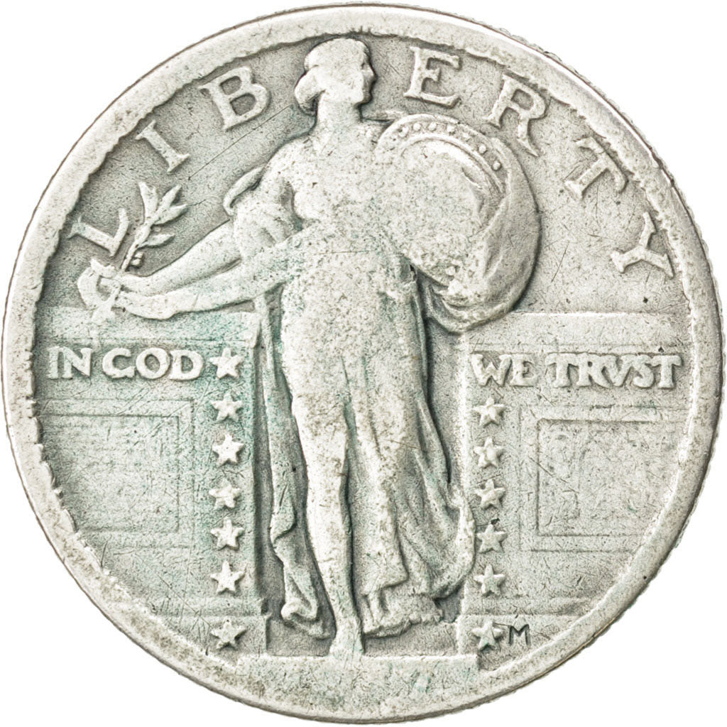 United States, Quarter, KM #145, F(12-15), Silver, 6.17