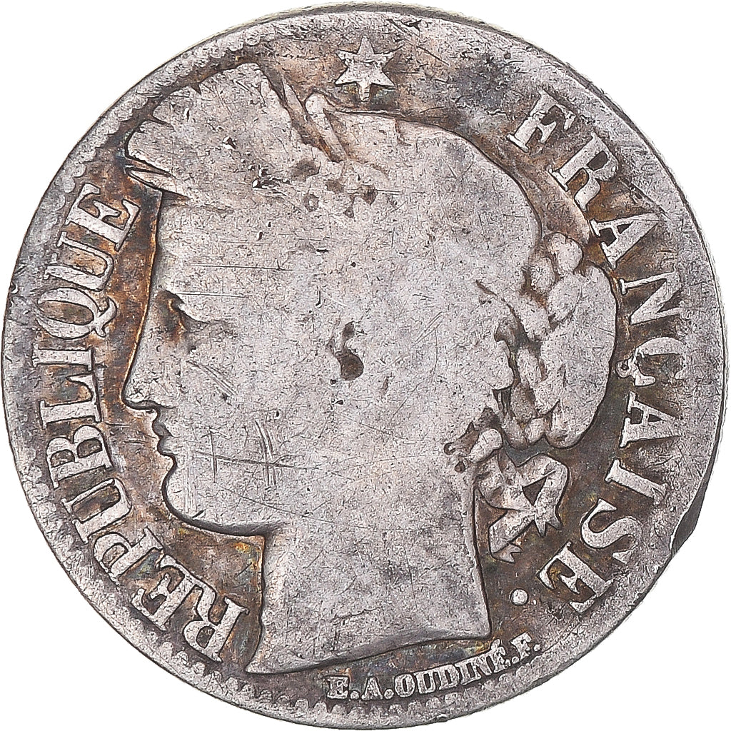 Moneda, Francia, Cérès, Franc, 1851, Paris, BC, Plata, KM:759.1, Gadoury:457