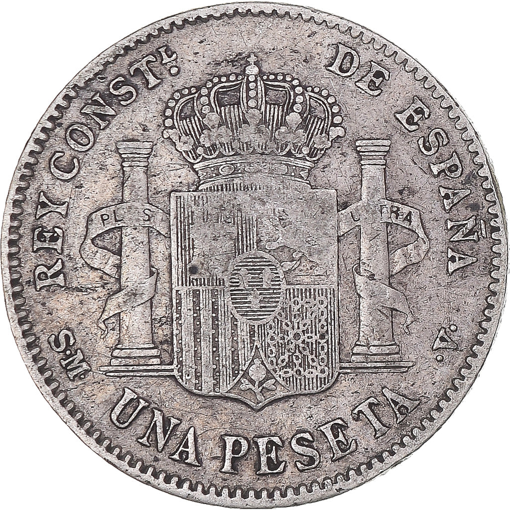 Coin, Spain, Alfonso XIII, Peseta, 1900, Madrid, EF(40-45), Silver, KM:706
