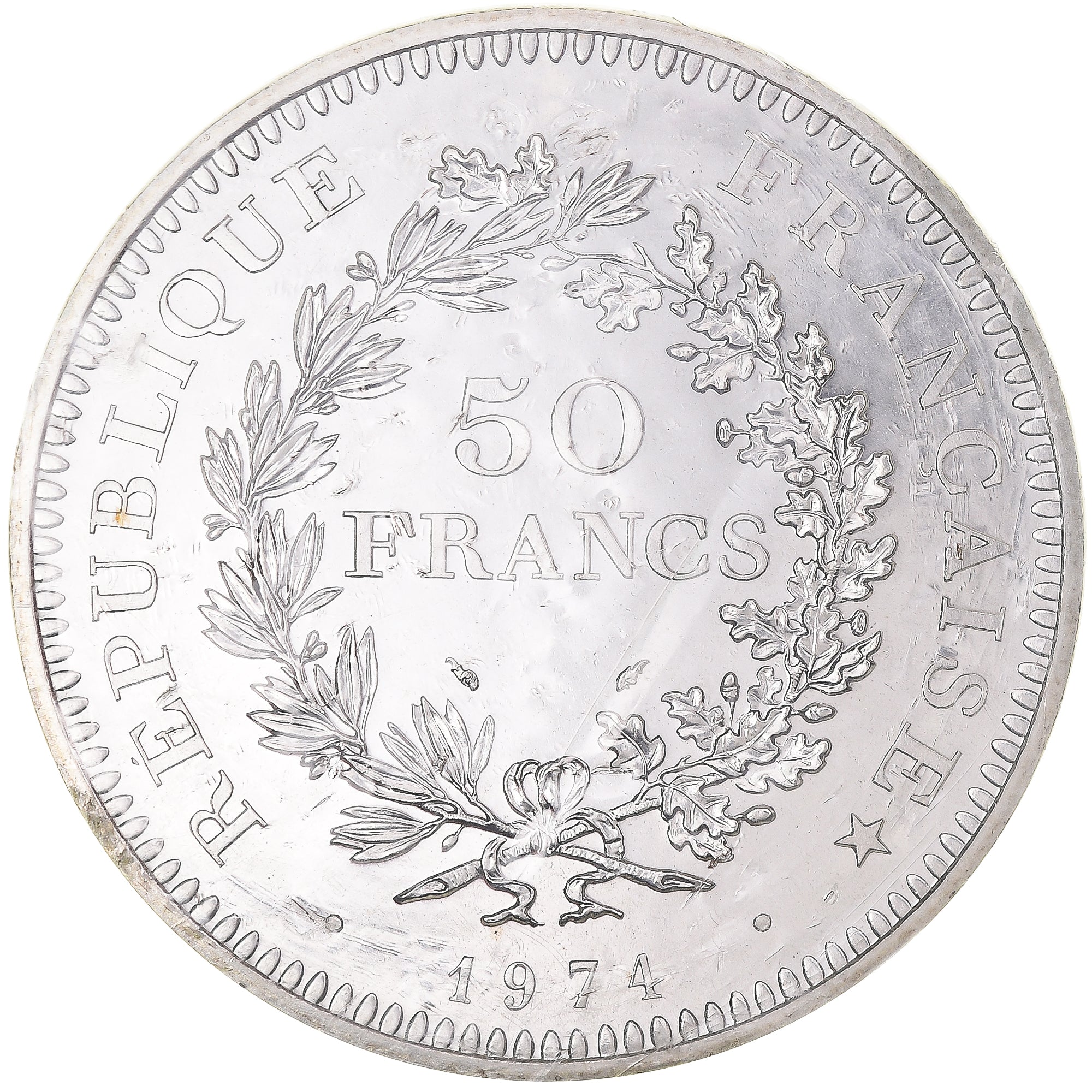 Coin, France, Hercule, 50 Francs, 1974, Paris, MS(65-70), Silver, KM:941.1