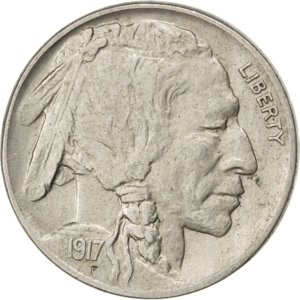 Stati Uniti, Buffalo Nickel, 5 Cents, 1917, Philadelphia, BB, Rame-nichel, KM...