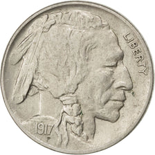 Stati Uniti, Buffalo Nickel, 5 Cents, 1917, Philadelphia, BB, Rame-nichel, KM...