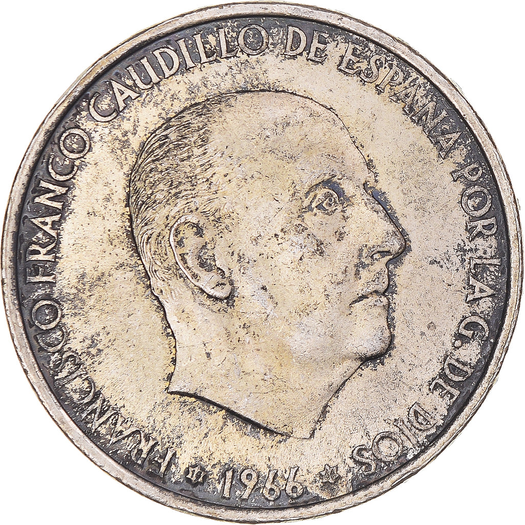 Coin, Spain, Caudillo and regent, 100 Pesetas, 1966, Madrid, AU(55-58), Silver
