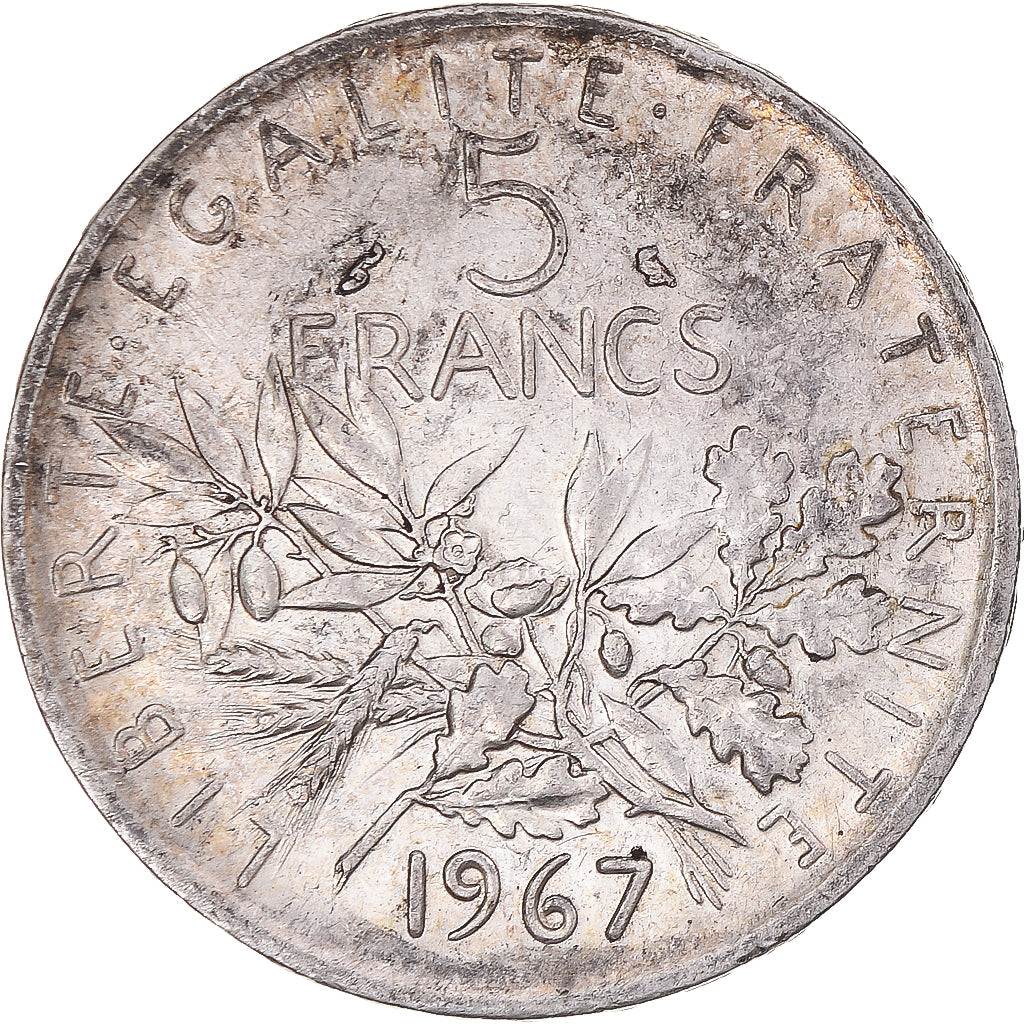 Coin, France, Semeuse, 5 Francs, 1967, Paris, AU(50-53), Silver, KM:926