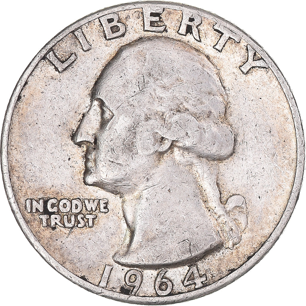 Coin, United States, Washington Quarter, Quarter, 1964, U.S. Mint, Philadelphia