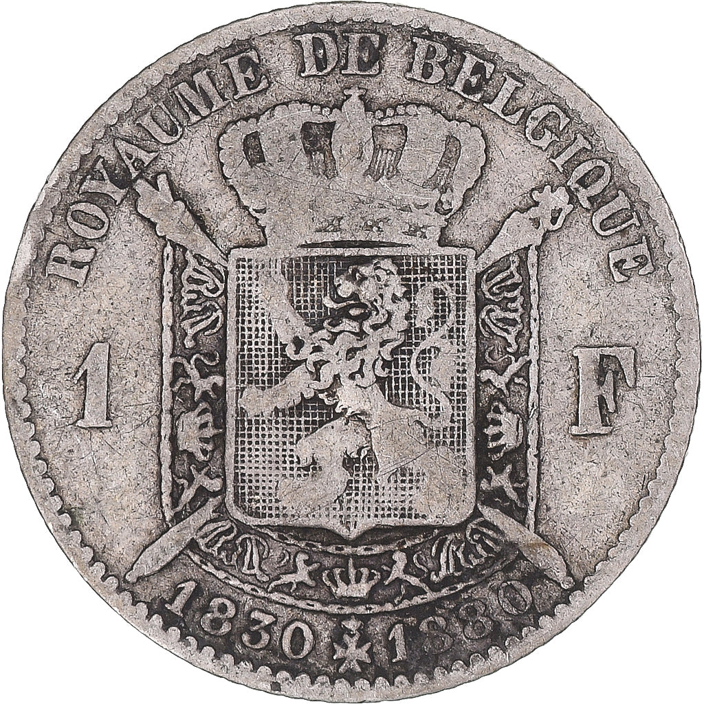 Coin, Belgium, Leopold II, Franc, 1880, VF(20-25), Silver, KM:38