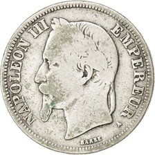 FRANCE, Napoléon III, 2 Francs, 1867, Paris, KM #807.1, F(12-15), Silver, Gadour