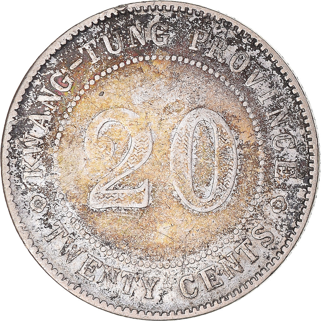 Münze, China, KWANGTUNG PROVINCE, 20 Cents, 1920, SS, Silber, KM:423