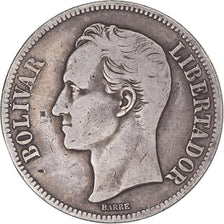 Monnaie, Venezuela, Gram 25, 5 Bolivares, 1926, TB+, Argent, KM:24.2