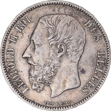 Coin, Belgium, Leopold II, 5 Francs, 5 Frank, 1873, EF(40-45), Silver, KM:24
