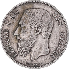 Coin, Belgium, Leopold II, 5 Francs, 5 Frank, 1873, EF(40-45), Silver, KM:24