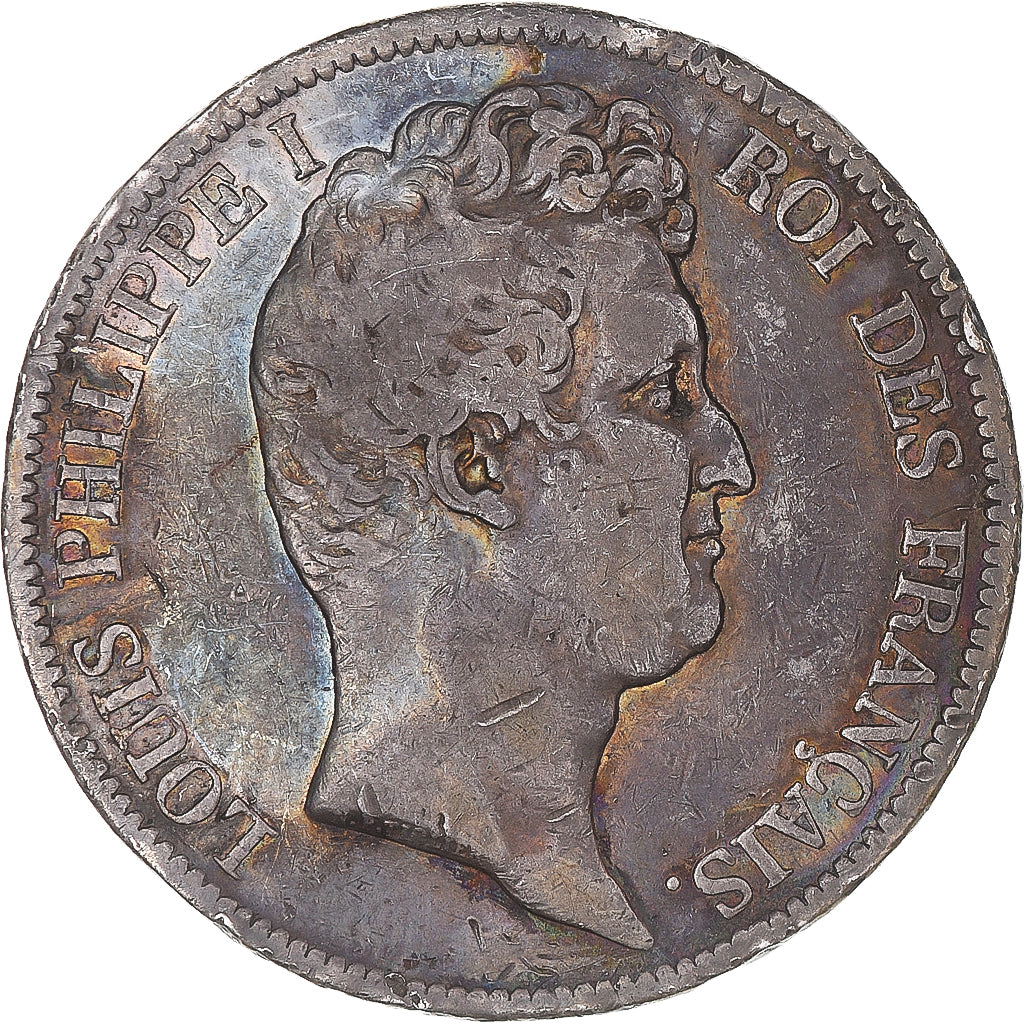 Moneta, Francia, Louis-Philippe, 5 Francs, 1831, Lille, MB+, Argento, KM:736.3