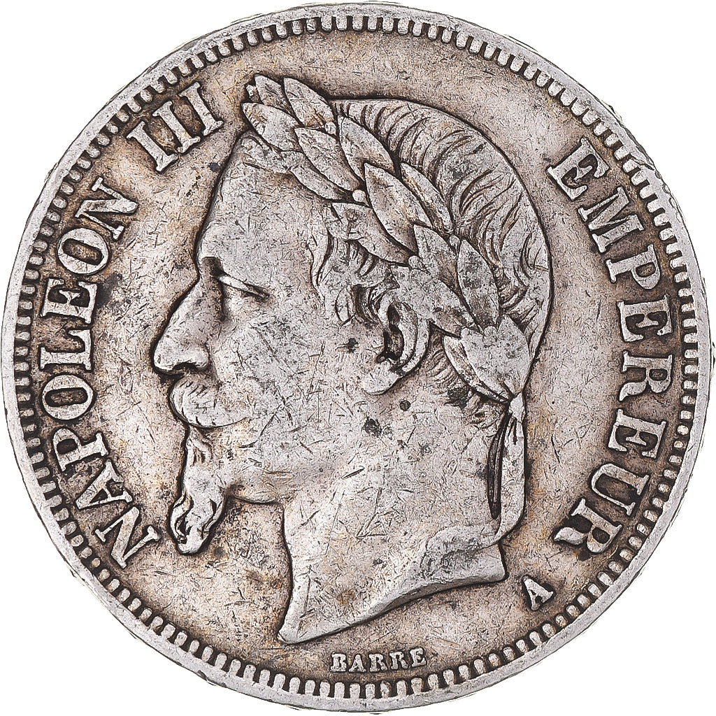 Coin, France, Napoleon III, 5 Francs, 1868, Paris, VF(30-35), Silver, KM:799.1