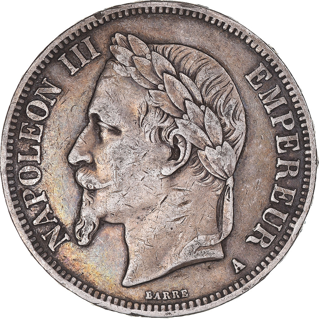 Moeda, França, Napoleon III, 5 Francs, 1868, Paris, EF(40-45), Prata, KM:799.1