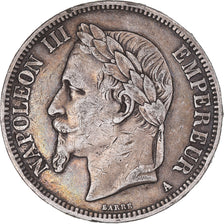 Moeda, França, Napoleon III, 5 Francs, 1868, Paris, EF(40-45), Prata, KM:799.1