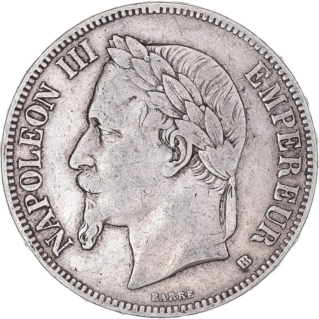 Coin, France, Napoleon III, 5 Francs, 1868, Strasbourg, VF(30-35), Silver