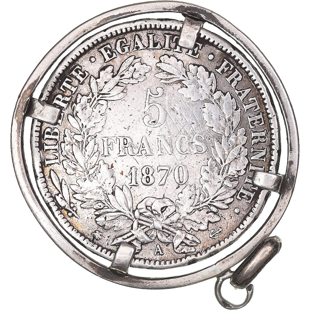 Coin, France, Cérès, 5 Francs, 1870, Paris, VF(30-35), Silver, KM:818.1