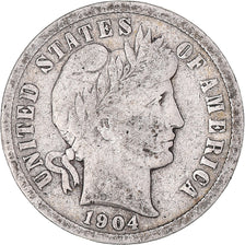 Coin, United States, Barber Dime, Dime, 1904, U.S. Mint, Philadelphia