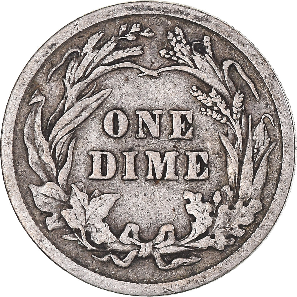 Coin, United States, Barber Dime, Dime, 1912, U.S. Mint, Philadelphia