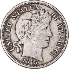Coin, United States, Barber Dime, Dime, 1915, U.S. Mint, Philadelphia