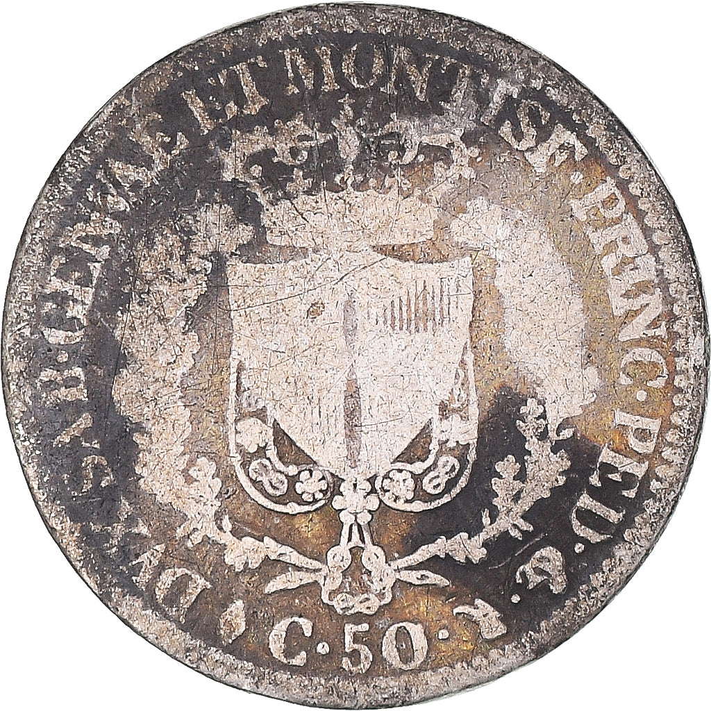 Monnaie, États italiens, SARDINIA, Carlo Felice, 50 Centesimi, 1826, Torino