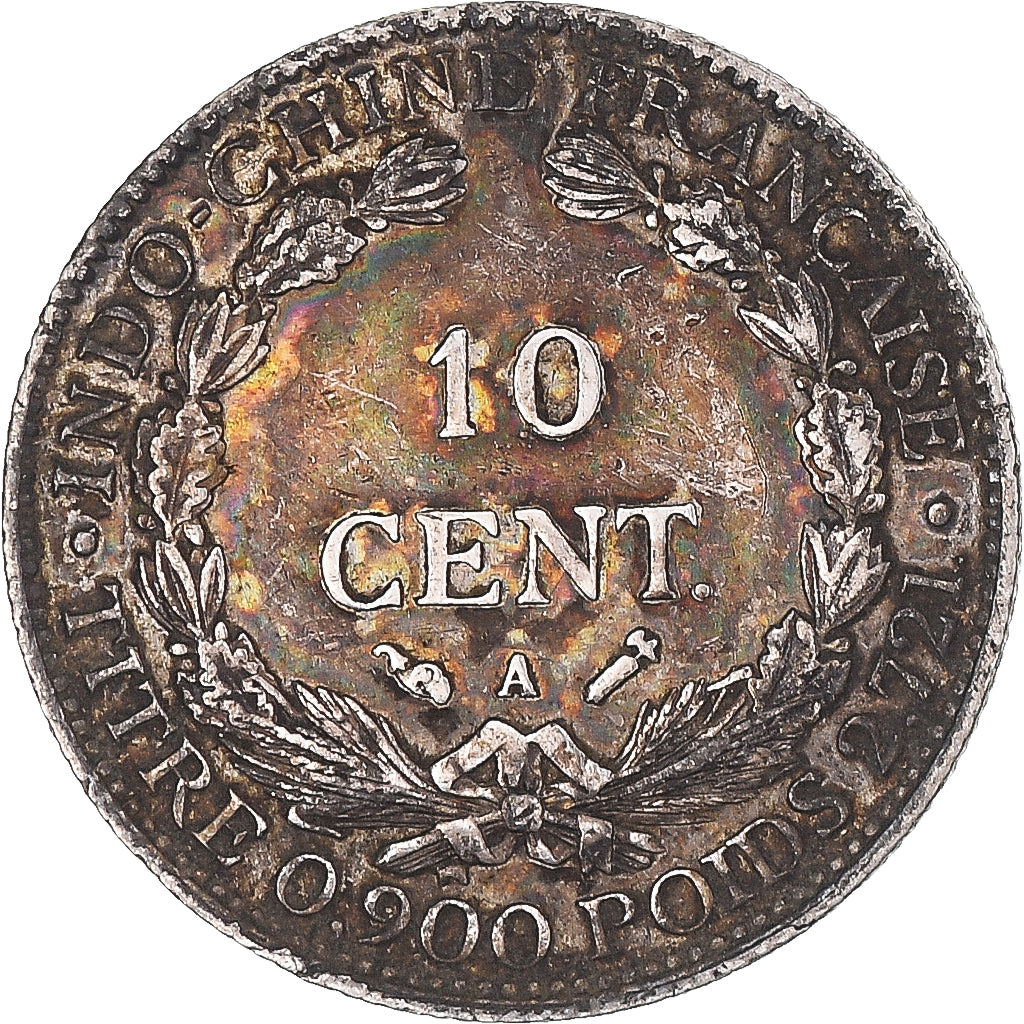 Coin, Indochine, 10 Cent, 1895, Paris, EF(40-45), Silver, Lecompte:136