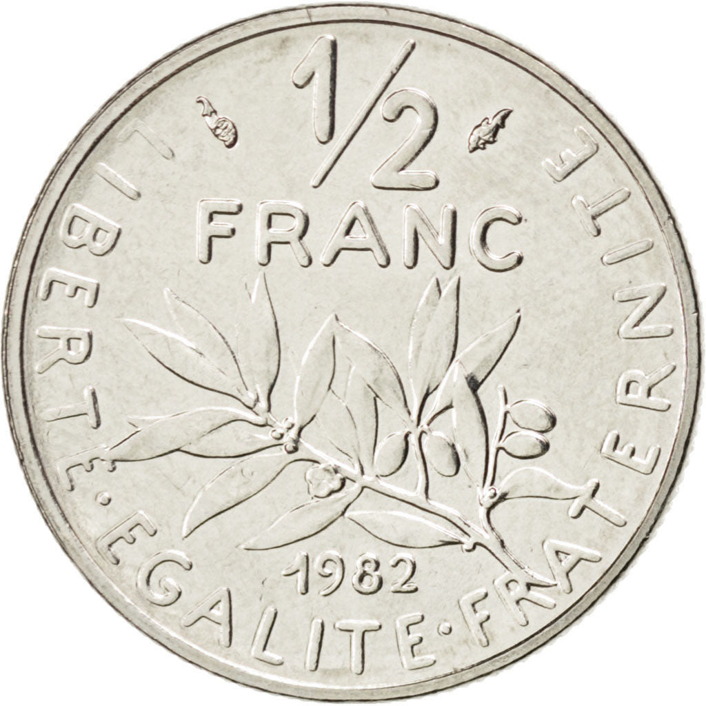 Vème République, 1/2 Franc Semeuse 1982, KM 931.1