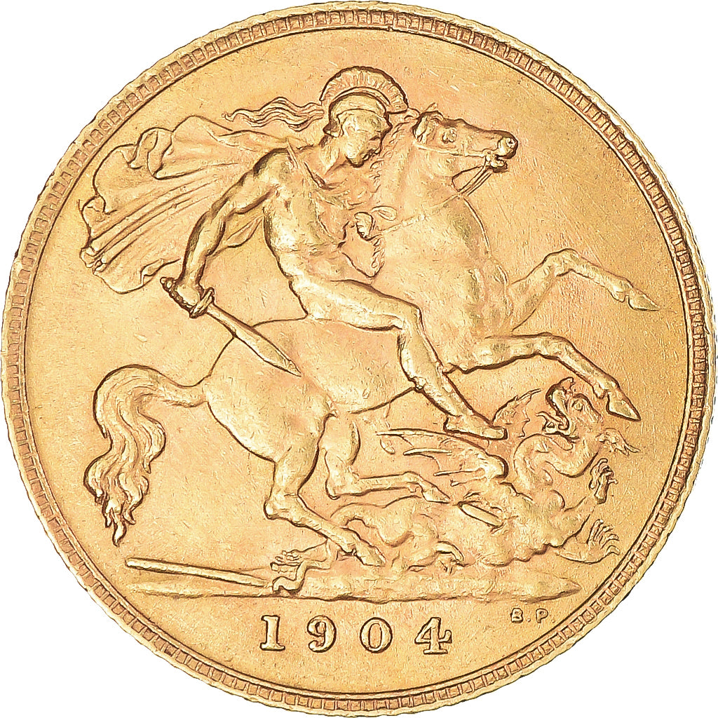 Monnaie, Grande-Bretagne, Edward VII, 1/2 Sovereign, 1904, Londres, SUP+, Or