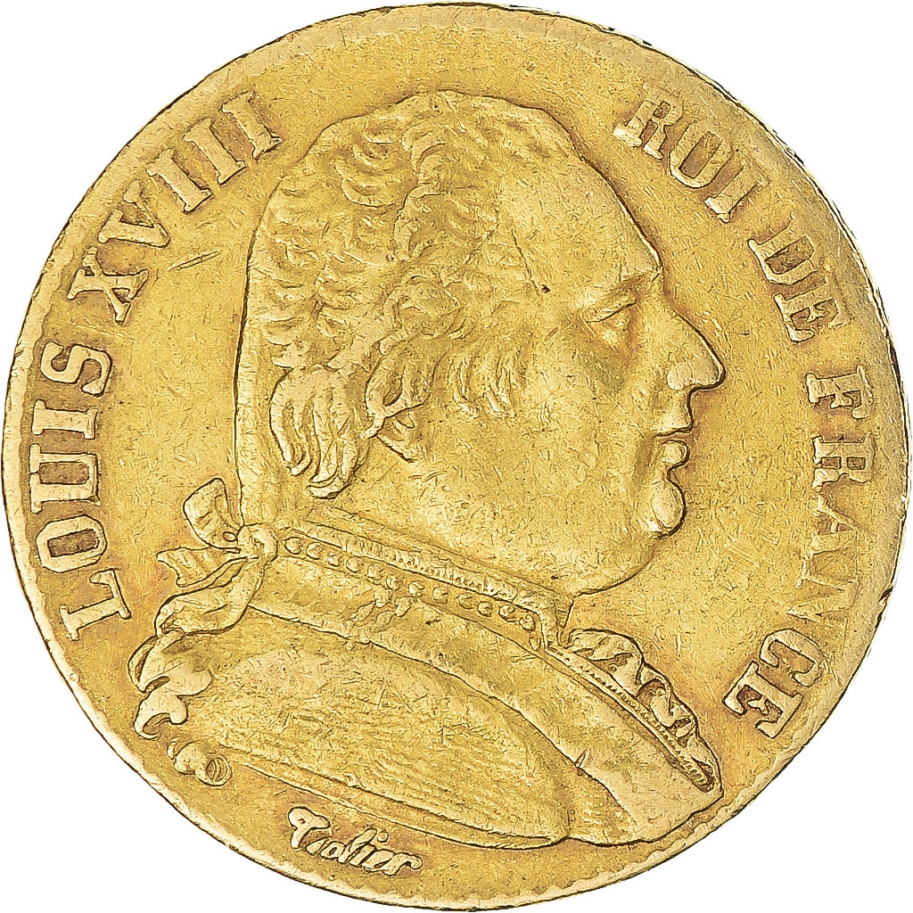 Coin, France, Louis XVIII, 20 Francs, 1815, Bayonne, EF(40-45), Gold, KM:706.4