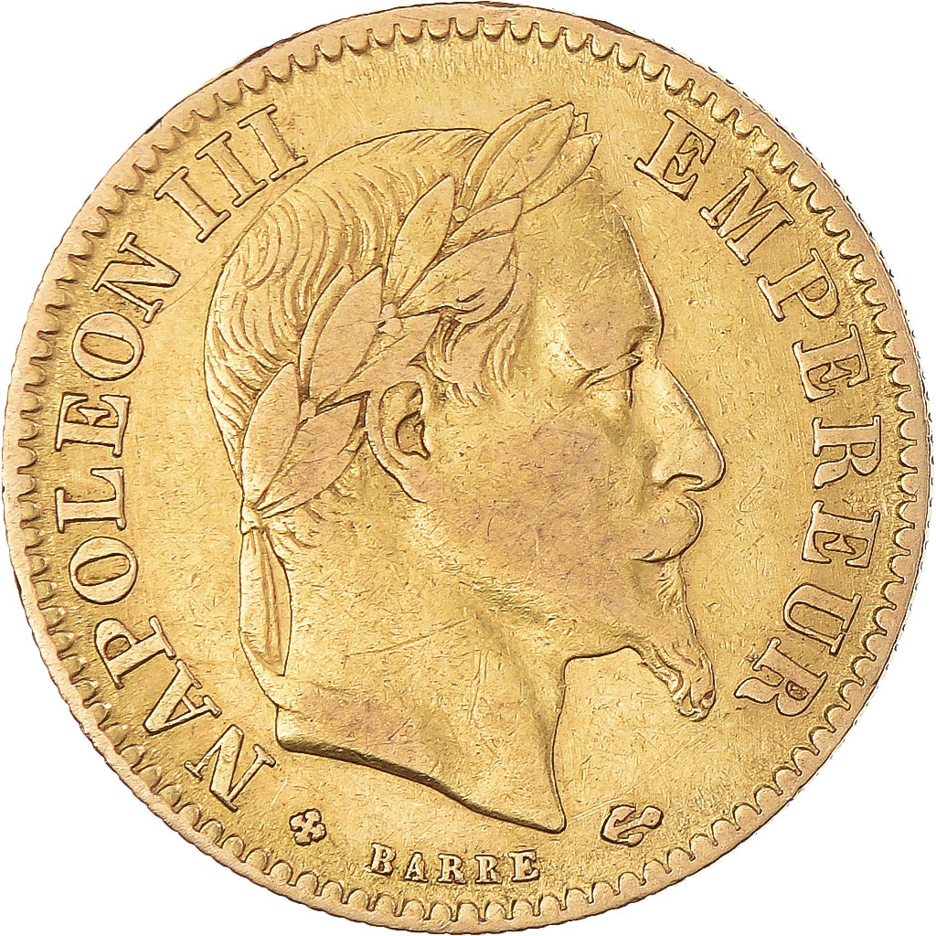 Coin, France, Napoleon III, 10 Francs, 1864, Strasbourg, EF(40-45), Gold