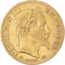 Coin, France, Napoleon III, 10 Francs, 1864, Strasbourg, EF(40-45), Gold