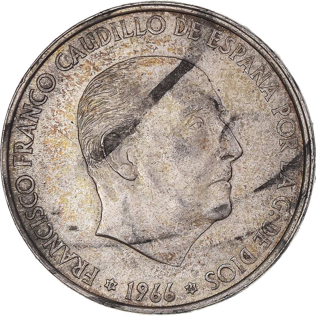 Coin, Spain, Caudillo and regent, 100 Pesetas, 1966, Madrid, AU(50-53), Silver