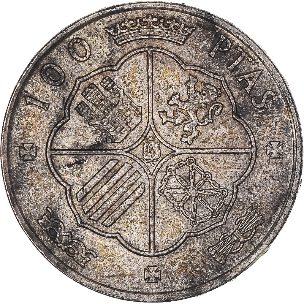 Coin, Spain, Caudillo and regent, 100 Pesetas, 1966, Madrid, AU(50-53), Silver