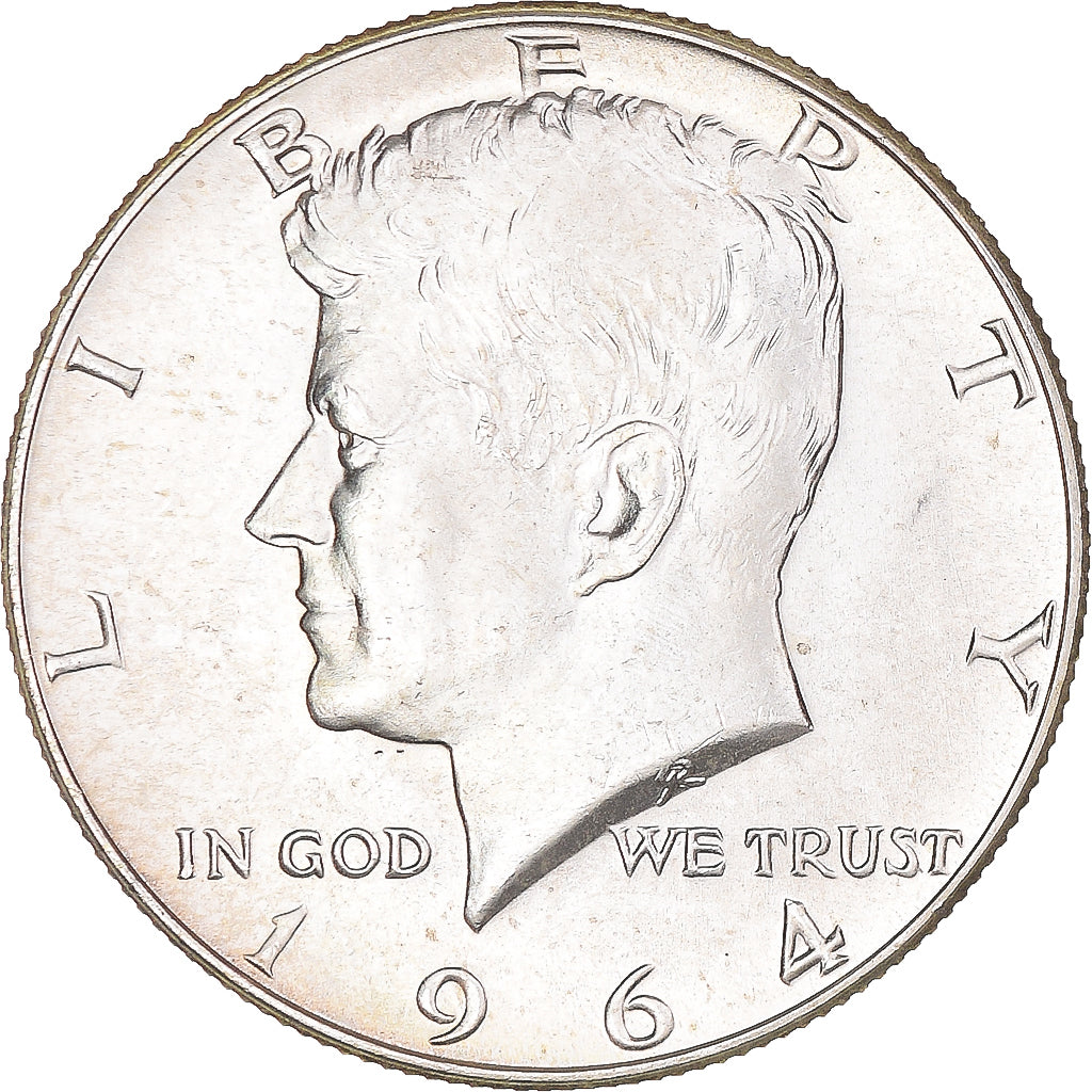 Coin, United States, Kennedy Half Dollar, Half Dollar, 1964, U.S. Mint, MS(63)