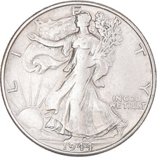 Coin, United States, Walking Liberty Half Dollar, Half Dollar, 1944, U.S. Mint