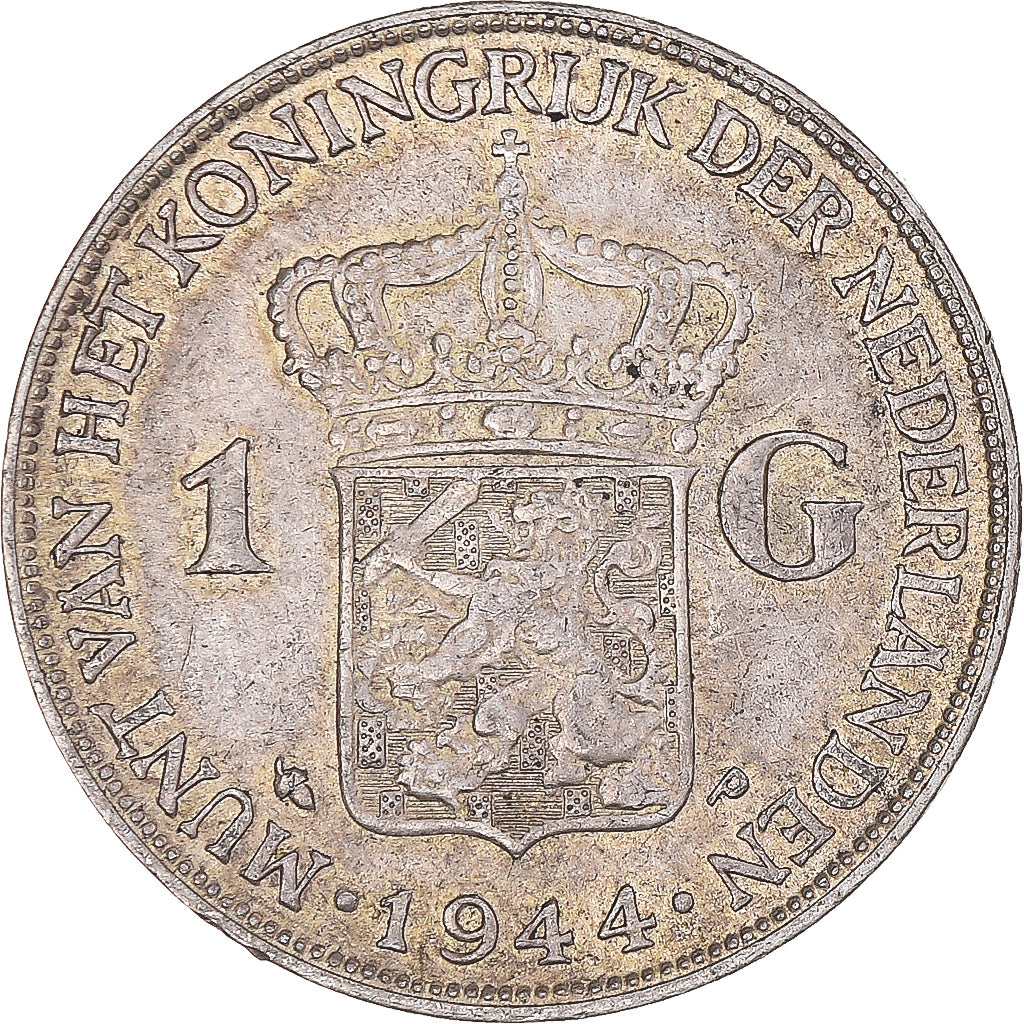 Coin, Netherlands, Wilhelmina I, Gulden, 1944, Philadelphia, EF(40-45), Silver